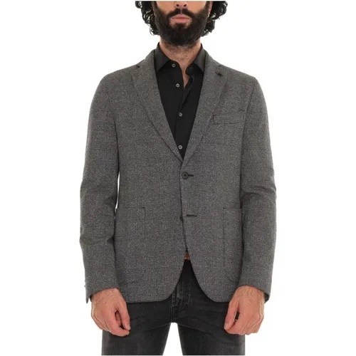 Blazers, male, , Size: M Glencheck Jersey Jacket with 2 Buttons - Michael Kors - Modalova