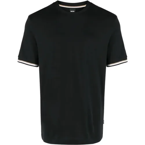 Thompson 04 T-Shirt with Striped Trim , male, Sizes: S, M, XL, 2XL, L - Hugo Boss - Modalova