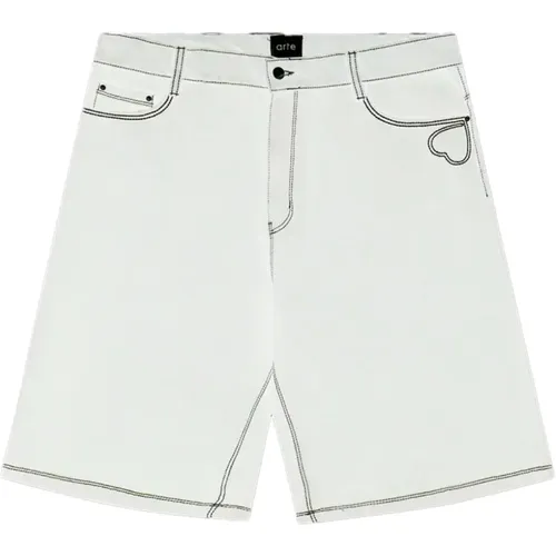 Heart Detail Cotton Shorts , male, Sizes: W38 - Arte Antwerp - Modalova