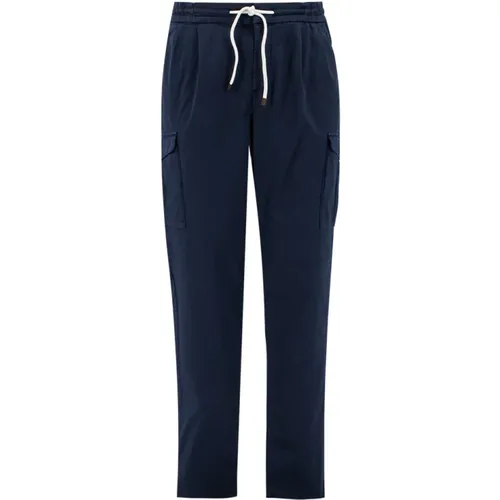 Modern Navy Slim-Fit Trousers Ss23 , male, Sizes: M, L, XL - BRUNELLO CUCINELLI - Modalova