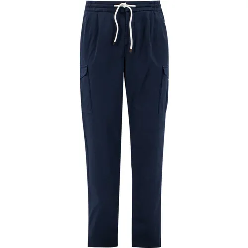 Modern Navy Slim-Fit Trousers Ss23 , male, Sizes: XL - BRUNELLO CUCINELLI - Modalova