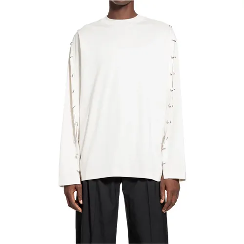 Weiße Baumwoll-Jersey Oversized T-Shirt , Herren, Größe: L - Mugler - Modalova