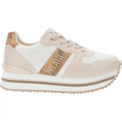 Faux Leather and Fabric Sneakers , female, Sizes: 2 UK - Alviero Martini 1a Classe - Modalova