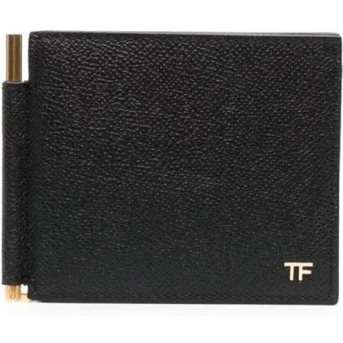 Logo Leather Card Holder /Gold , unisex, Sizes: ONE SIZE - Tom Ford - Modalova