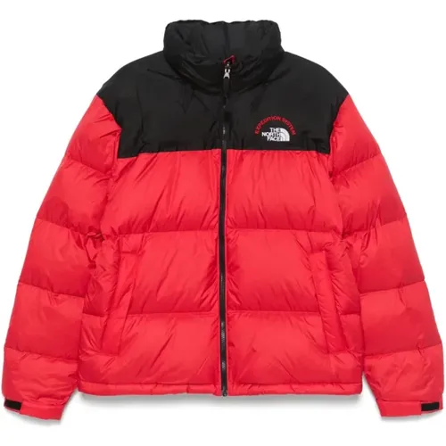 Retro Nuptse Jacke Roter Mantel , Herren, Größe: S - The North Face - Modalova