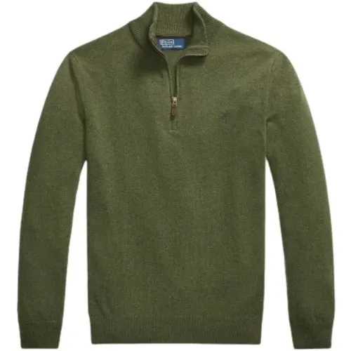 Turtlenecks, male, , Size: L Merino Wool Half-Zip Sweater - Polo Ralph Lauren - Modalova