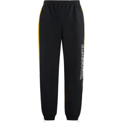 Kontrastierende Logo Baumwoll-Track-Pants mit Reißverschluss , Herren, Größe: XS - Vetements - Modalova