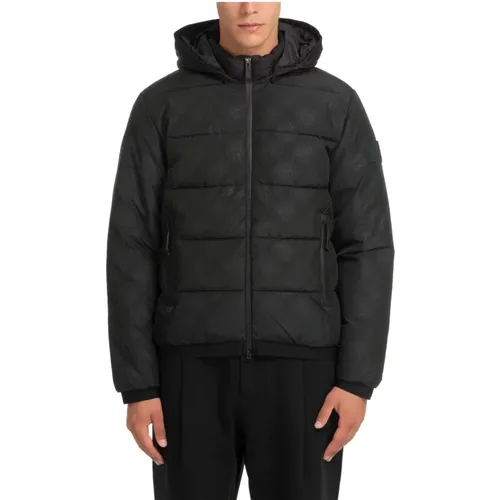 Detachable Hood Zip Closure Down Jacket , male, Sizes: 2XL - Emporio Armani EA7 - Modalova