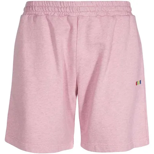 Casual Shorts, male, , Size: S Cotton Bermuda Shorts Elasticated Waistband - Msgm - Modalova