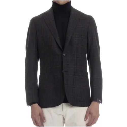 Blazers, male, , Size: L Wool Cashmere Jacket Three Buttons - Barba - Modalova