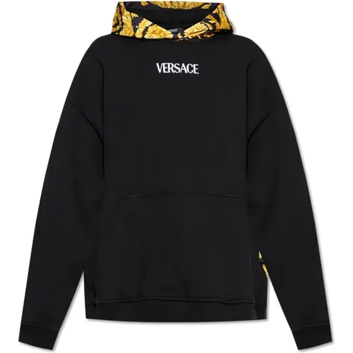 Hoodies, female, , Size: 2XS Oversize sweatshirt - Versace - Modalova