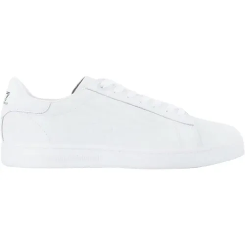 Weiße Ledersneakers , Herren, Größe: 42 2/3 EU - Emporio Armani EA7 - Modalova