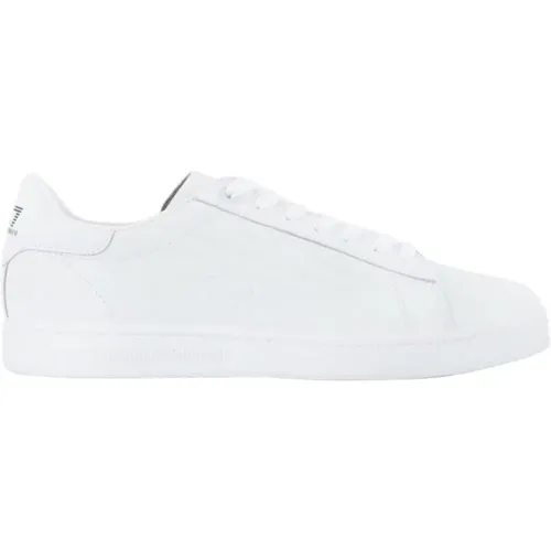 Weiße Ledersneakers , Herren, Größe: 45 1/3 EU - Emporio Armani EA7 - Modalova