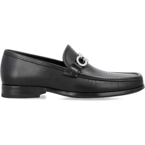 Loafers, male, , Size: 7 US Leather Loafer with Gancini - Salvatore Ferragamo - Modalova