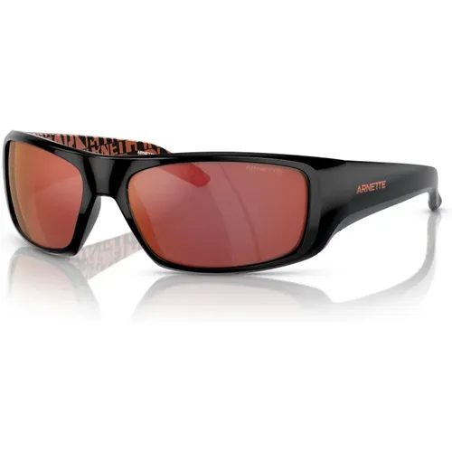 Schwarz/Orange HOT Shot Sonnenbrille , Herren, Größe: 62 MM - Arnette - Modalova