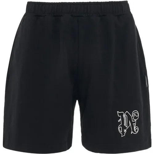 Monogram Logo Sweat Shorts , male, Sizes: L, M, S, XL - Palm Angels - Modalova