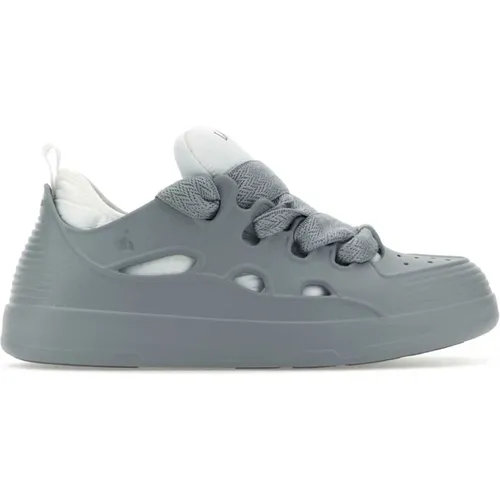 Grey Curb Sneakers in Rubber , male, Sizes: 8 UK, 7 UK, 5 UK, 9 UK - Lanvin - Modalova