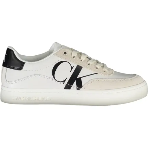 Sportliche Schnürschuhe Weiß Kontrastdruck , Damen, Größe: 36 EU - Calvin Klein - Modalova