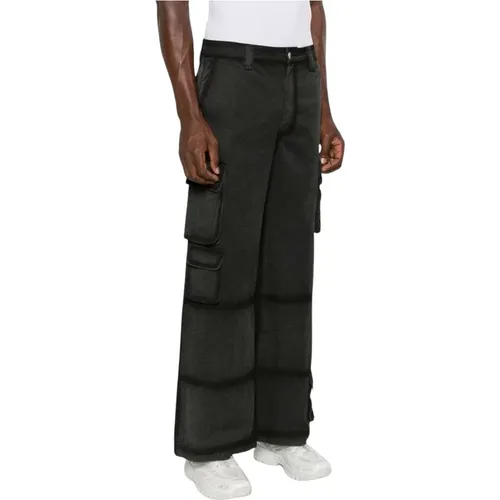 Wide Jeans, male, , Size: L Cargo Wide Leg Pants - Untitled Artworks - Modalova