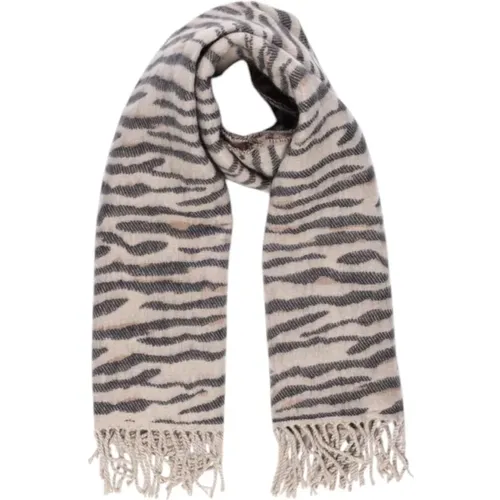 Winter Scarves, female, , Size: ONE SIZE Zebra Print Fringe Scarf - Pieces - Modalova