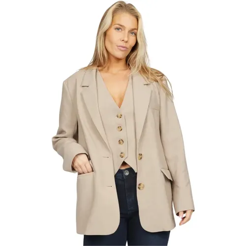 Flot Blazer with Long Sleeves and Classic Collar , female, Sizes: XS, XL, 2XL, 3XL - 2-Biz - Modalova
