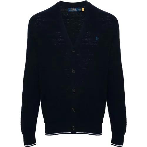 Blauer Lässiger Langarm-Cardigan , Herren, Größe: XL - Polo Ralph Lauren - Modalova