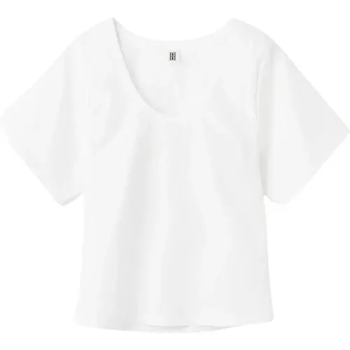 Lunae Weißes Shirt Top , Damen, Größe: L - By Malene Birger - Modalova