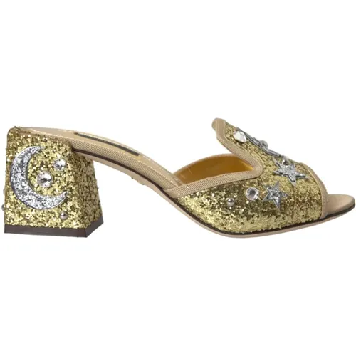 Pailletten High Heels Sandalen Gold Silber - Dolce & Gabbana - Modalova