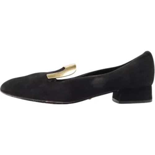 Pre-owned Suede flats , female, Sizes: 6 1/2 UK - Gucci Vintage - Modalova