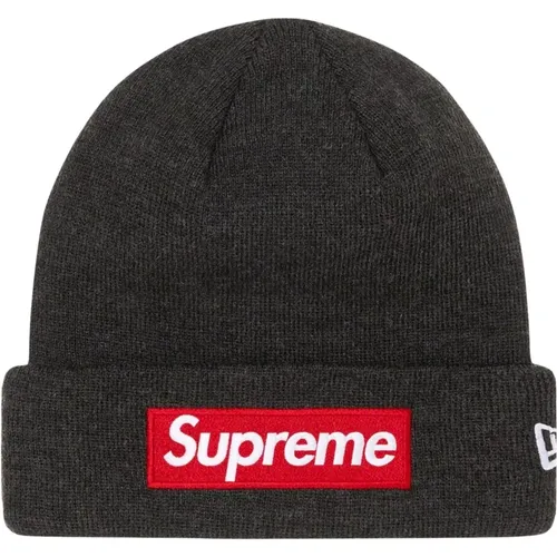 Limited Edition Box Logo Beanie Charcoal , unisex, Sizes: ONE SIZE - Supreme - Modalova