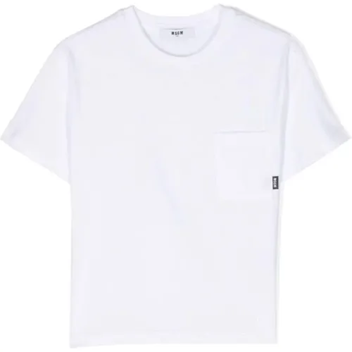 Weiße T-Shirt mit Tasche Msgm - Msgm - Modalova