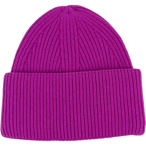 Beanies, male, , Size: ONE SIZE Ribbed cashmere beanie, Italian made - Laneus - Modalova