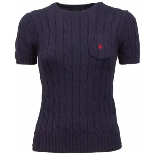 Cotton Cable Knit Short Sleeve Pullover , female, Sizes: M, L, XS - Polo Ralph Lauren - Modalova