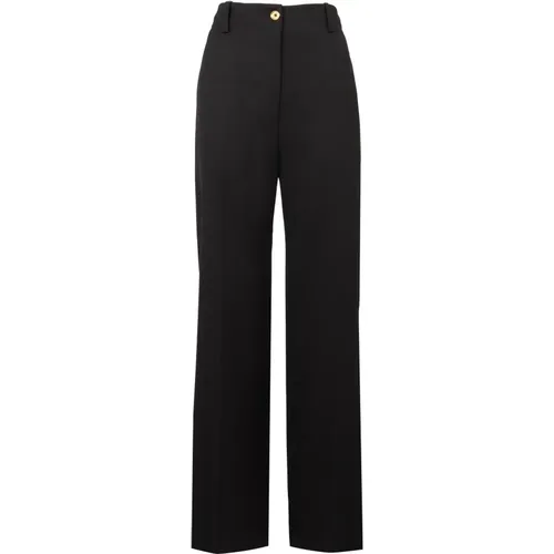 Wide Trousers, female, , Size: S Elastane Virgin Wool Trousers with Pockets - Patou - Modalova