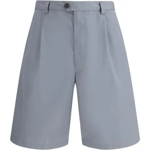 Casual Shorts, male, , Size: S Monochrome Pleated Summer Shorts - Prada - Modalova