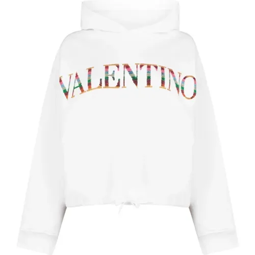 Hoodies, female, , Size: M Logo Detail Hoodie Sweatshirt - Valentino Garavani - Modalova