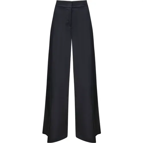 Palazzo Trousers with Asymmetric Ruffle , female, Sizes: S, XS, M, L - Genny - Modalova