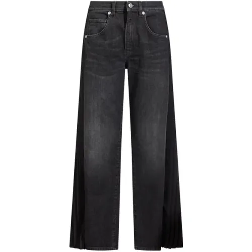 Schwarze Slim Fit Plissierte Jeans , Damen, Größe: M - Circus Hotel - Modalova