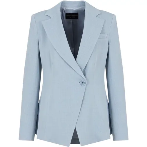 Clear Jackets with Notched Lapels , female, Sizes: L, M, XS, S - Emporio Armani - Modalova