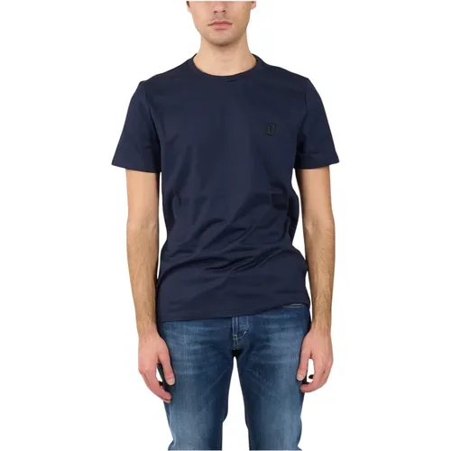 Jersey T-shirt with embroidered chest , male, Sizes: 2XL, L, S, M, XL - Dondup - Modalova