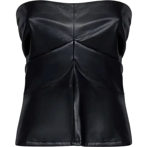 Strapless Faux Leather Top , female, Sizes: S, L, XS, M - Rotate Birger Christensen - Modalova