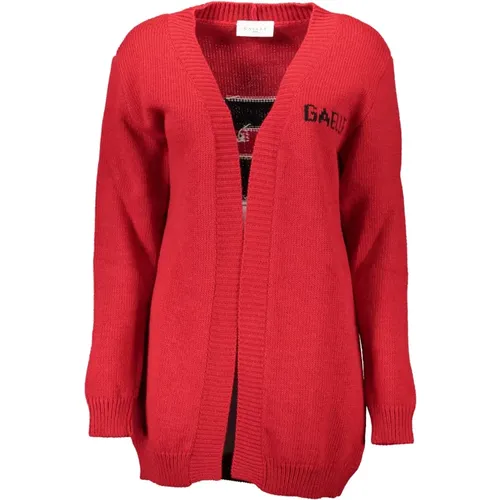 Roter Cardigan mit Langen Ärmeln und Stickerei , Damen, Größe: XS - Gaëlle Paris - Modalova