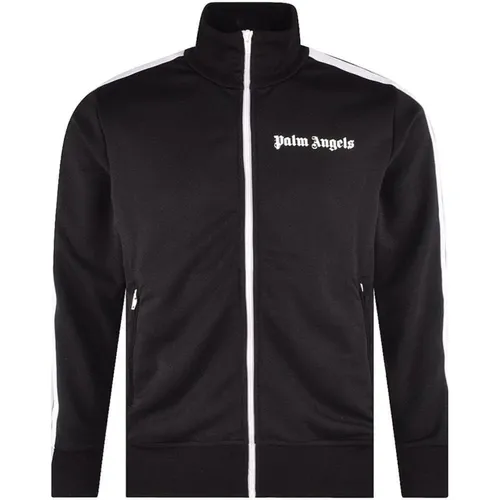 Schwarze Sweatjacke mit Logo-Print - Palm Angels - Modalova