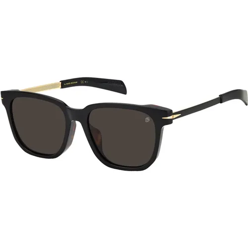 Black Havana/Grey Sunglasses , male, Sizes: 55 MM - Eyewear by David Beckham - Modalova