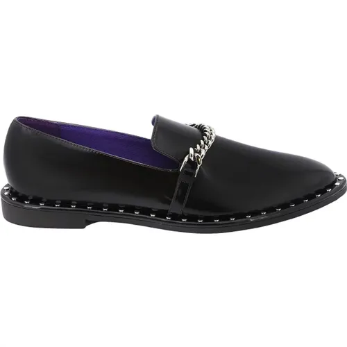 Schwarze Loafer Schuhe mit Ikonischer Metallkette , Damen, Größe: 36 EU - Stella Mccartney - Modalova