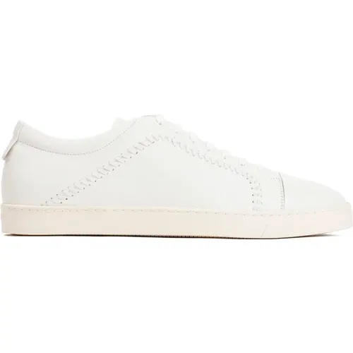 Leather Sneakers Ss24 , male, Sizes: 8 1/2 UK - Giorgio Armani - Modalova