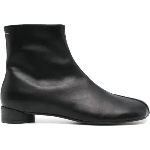 Ankle Boots, male, , Size: 9 US Leather Side Zip Heels - MM6 Maison Margiela - Modalova