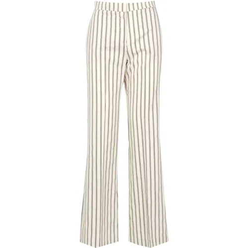 Wide Trousers, female, , Size: M High Waist Pinstripe Trousers - Kaos - Modalova