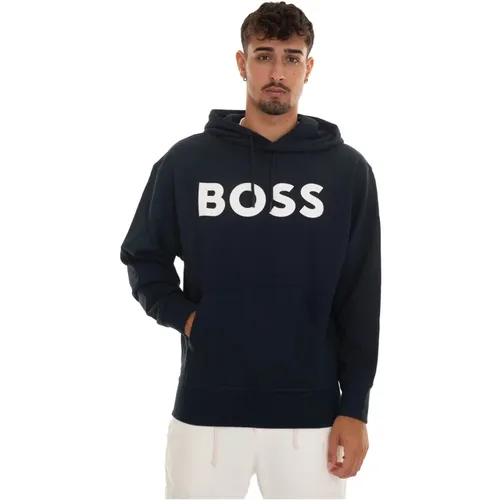 Hoodies, male, , Size: XL Maxi Logo Oversize Sweatshirt with Hood - Boss - Modalova