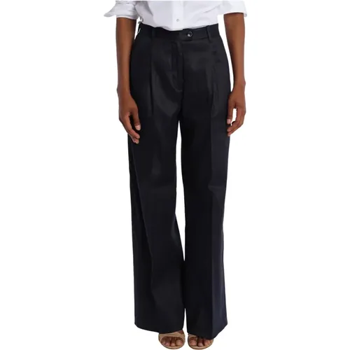 Linen/Cotton Trousers with Pinces , female, Sizes: W26, W32, W31, W30 - Nine In The Morning - Modalova